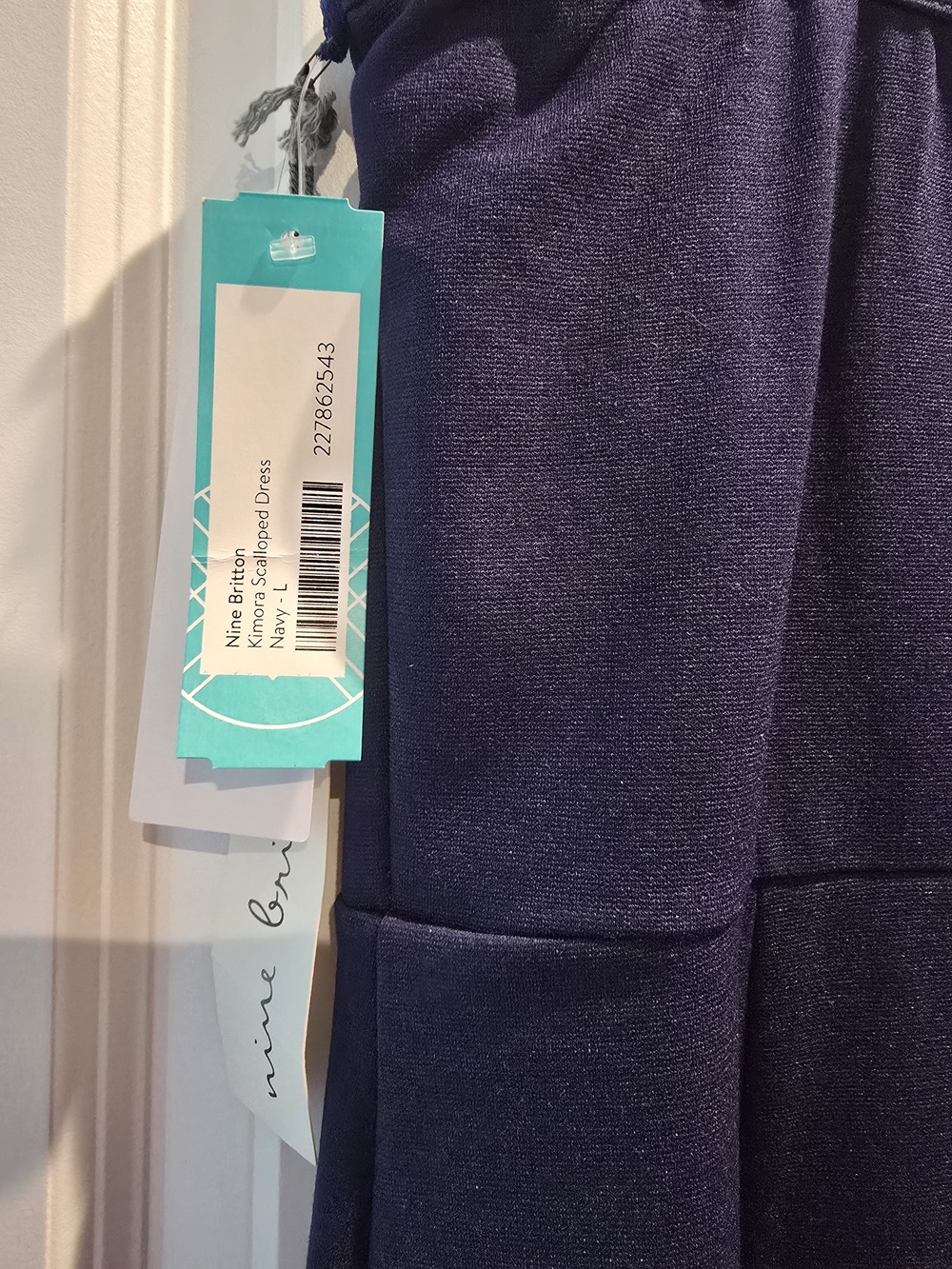 nine britton Navy Scallop-Trim Sheath Dress - Picture 4 of 4